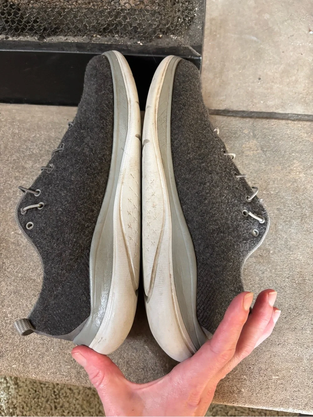 Hoka One Hupana Flow Wool Womens Shoes Size 9, Color: Dark Shadow/Wild Dove